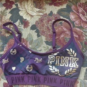 PINK Victoria's Secret Plum Bra with Gold Accents